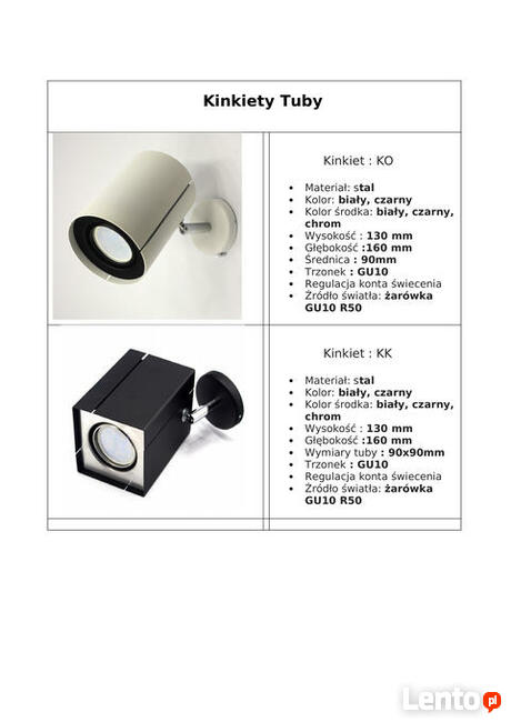 Lampy TUBY różne, prosto od producenta , oświetlenie