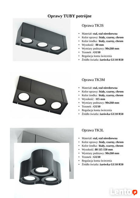 Lampy TUBY różne, prosto od producenta , oświetlenie