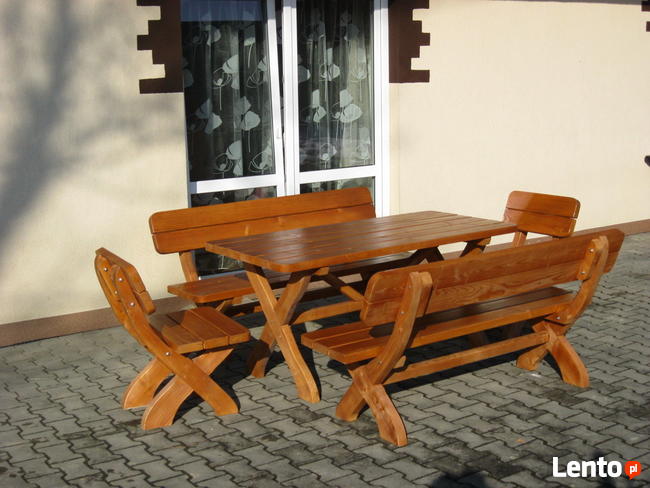 Meble ogrodowe drewniane komplet BOB świerk