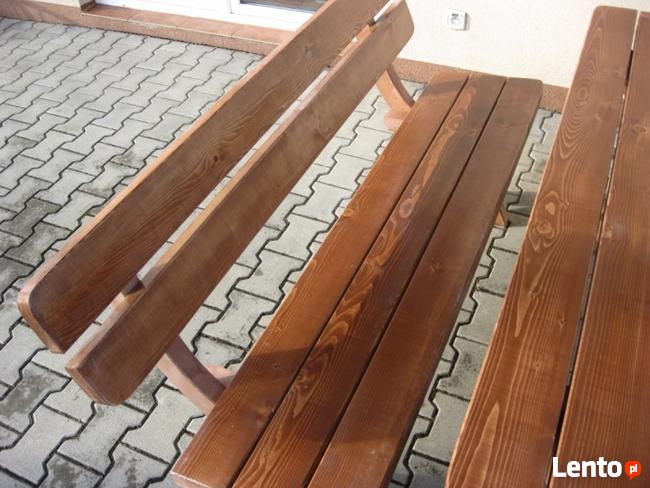 Nowy solidny komplet ogrodowy BAŁKAN świerk stół 2 ławki