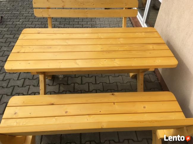 Nowy solidny komplet ogrodowy BAŁKAN BIS świerk stół 2 ławki