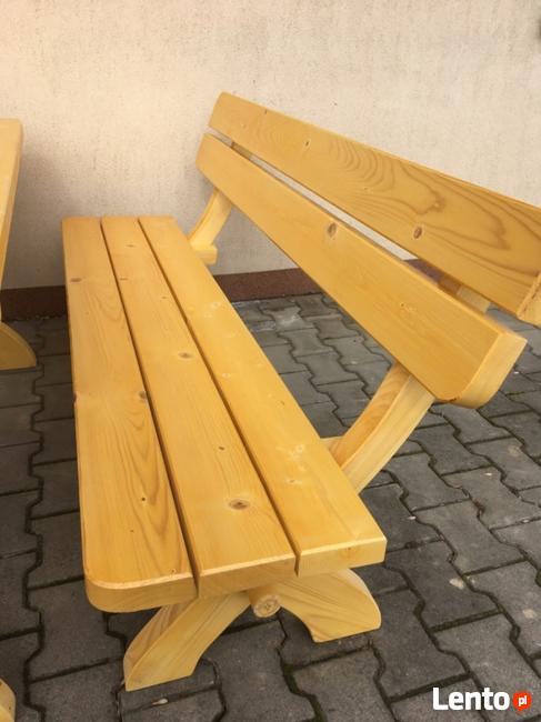 Nowy solidny komplet ogrodowy BAŁKAN BIS świerk stół 2 ławki