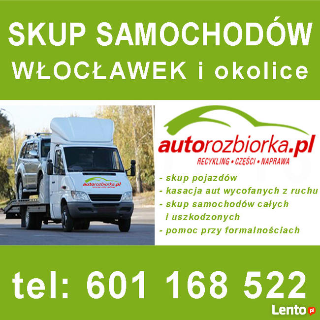 Skup samochodów aut Włocławek kujawsko pomorskie autozłom