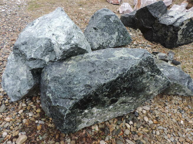 Kamień zielony duży Głaz zielony do ogrodu skała bryła