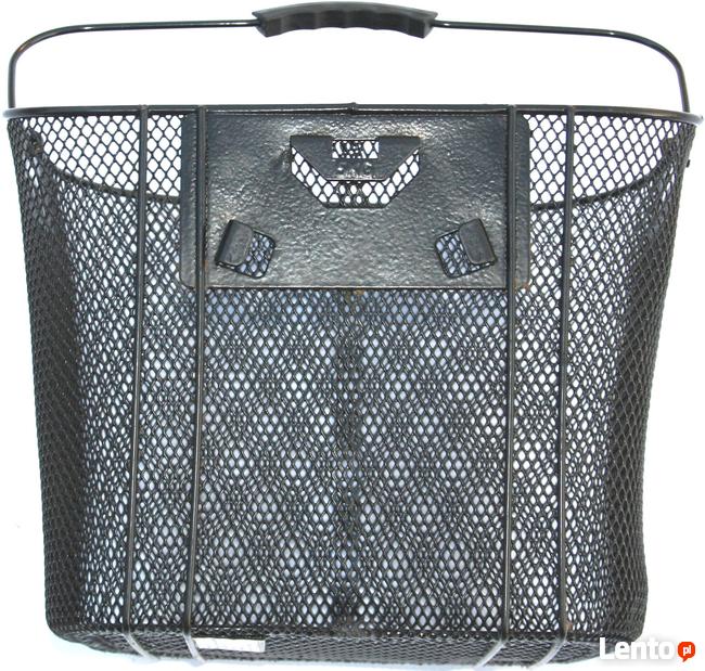 Kosz rowerowy przedni metalowa siatka czarny