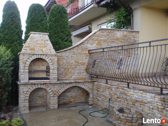 Grill z kamienia, piec chlebowy, altana wędzarnia kamieniarz