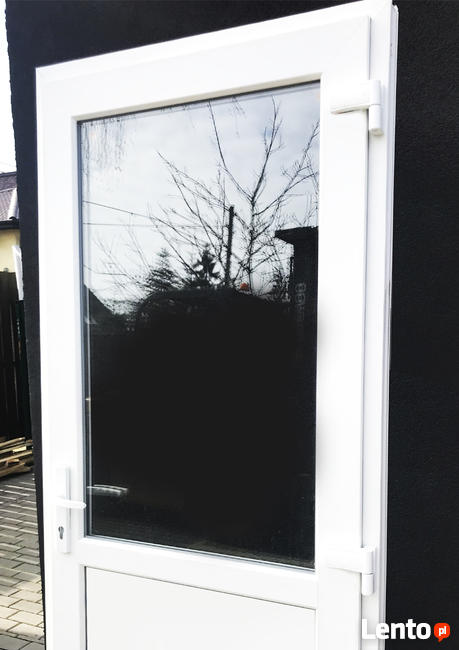 100 x 200 białe drzwi PCV szyba panel nowe