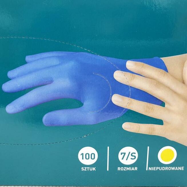 Jednorazowe Rękawiczki Nitrylowe Niepudrowane S 100 SZTUK