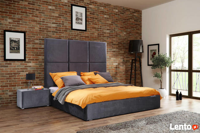 Łóżko z wysokim zagłówkiem MOHITO 160x200 +materac