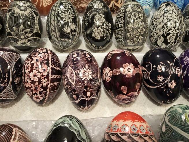 Jaja wielkanocne rękodzieło jajka gęsie wydmuszki kraszanki