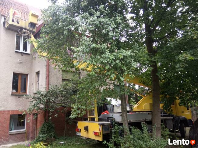 podnośnik koszowy, czyszczenie rynien, wyburzenia, wycinka