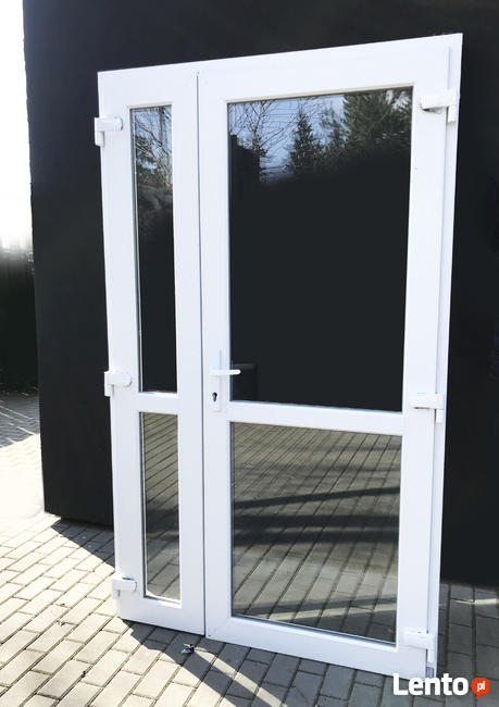 Drzwi PCV szyba 180x210 NOWE PVC biurowe białe