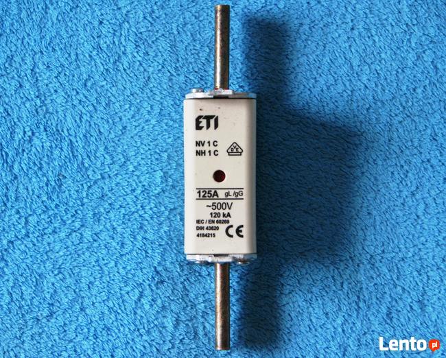 BM bezpiecznik mocy ETI 10A 500V 115kA 120kA BM 16A 40A 125A