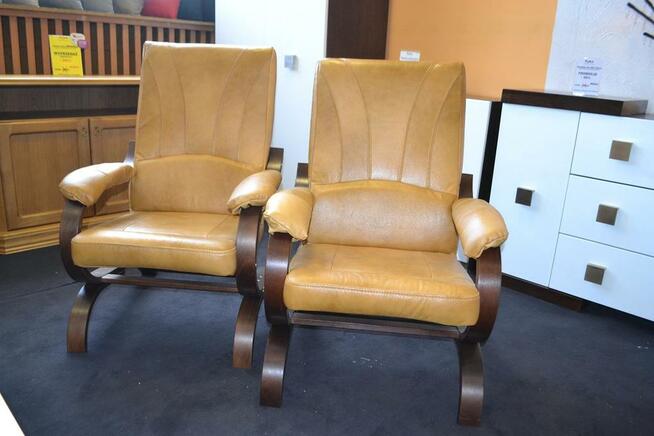 Nowy Fotel bujany GALICJA (Finka) - SKÓRA = Producent PYKA