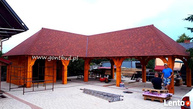 Gonty łupane montaż, elewacje z gontów drewnianych, cena