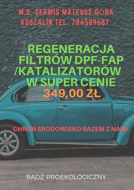 Regeneracja filtrów DPF/FAP/GPF/SCR i katalizatorów