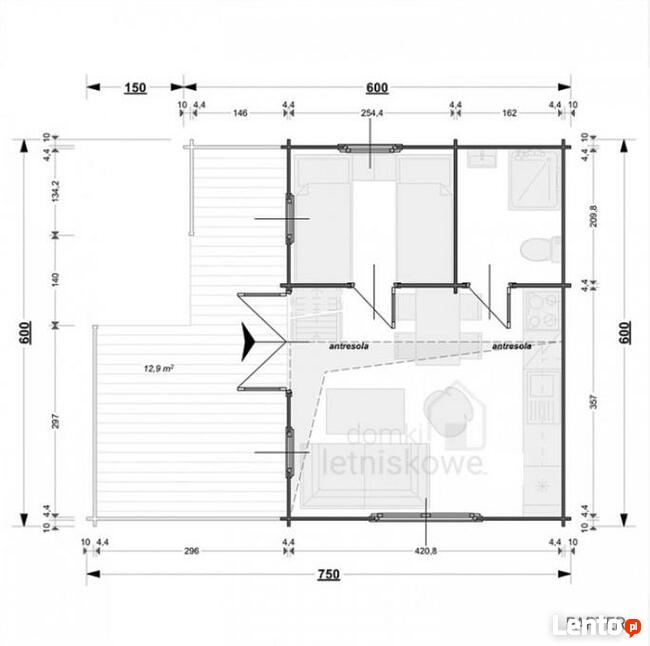 DREWNIANY DOMEK LETNISKOWY WEEKEND IV 25 + 13 M2