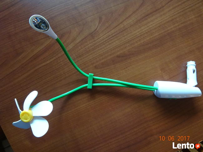 Wiatrak i oświetlenie do samochodu