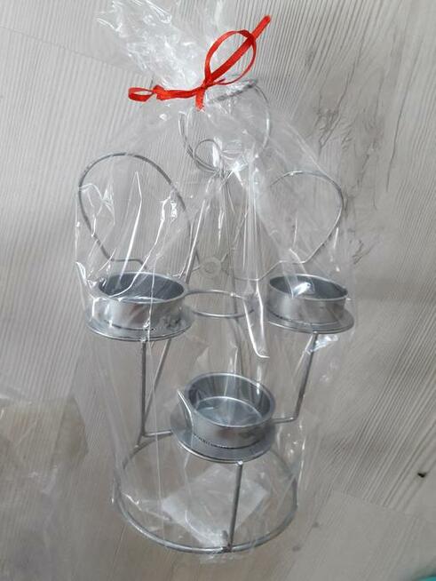 Świecznik metalowy Anioł na 3 tealight podgrzewacze