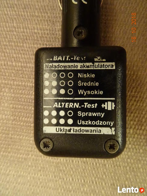 Tester akumulatora i ładowania alternatora