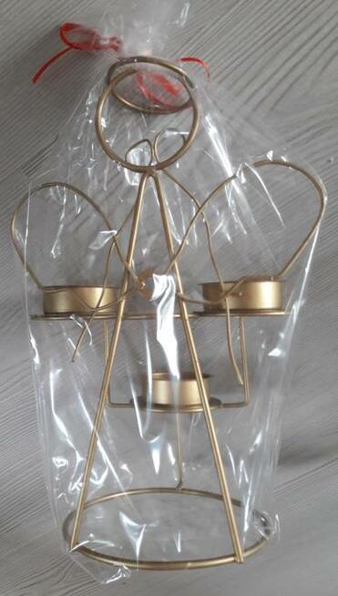 Świecznik metalowy Anioł na 3 tealight podgrzewacze