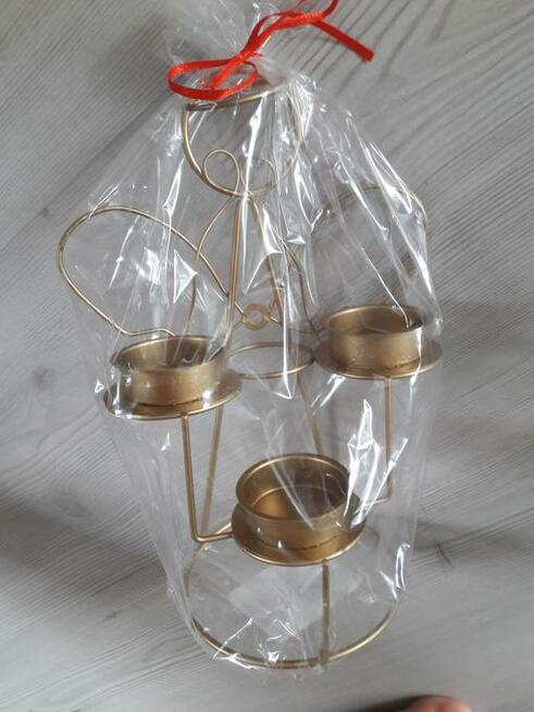 Świecznik metalowy Anioł na 3 tealight podgrzewacze
