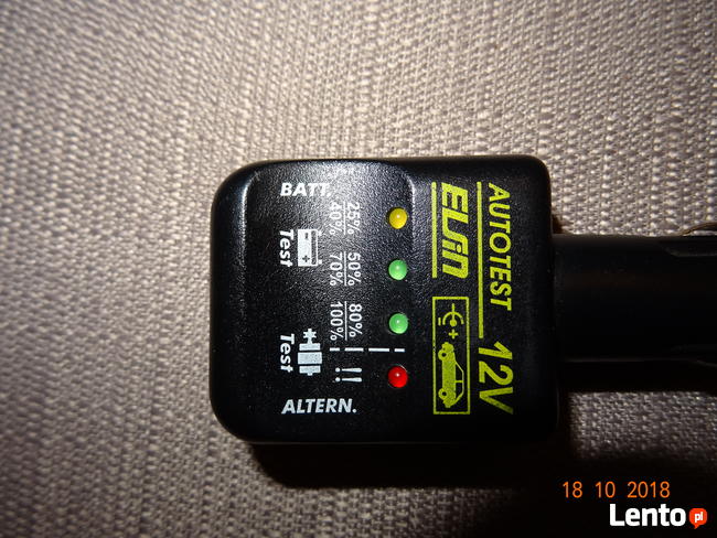 Tester akumulatora i ładowania alternatora