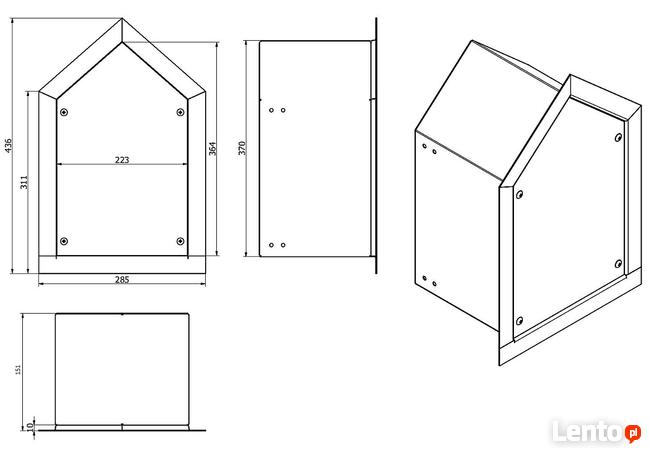 Kapliczka Maryjna INOX szer.285,wys 536 mm