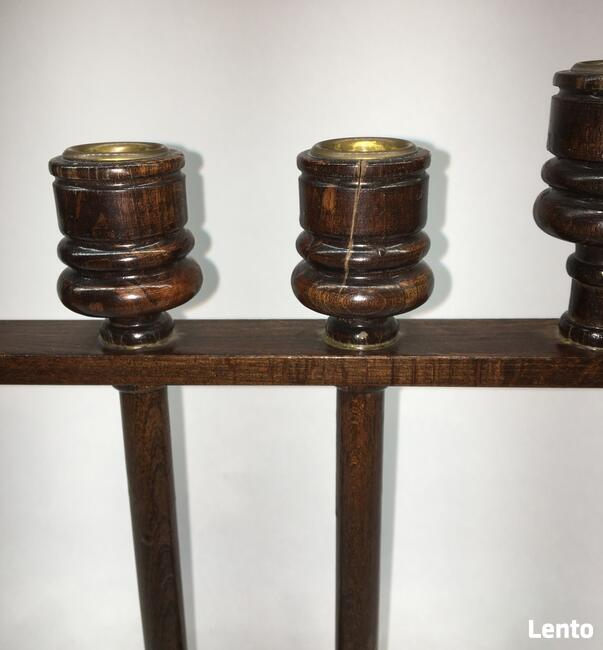 Stary drewniany świecznik lata 80