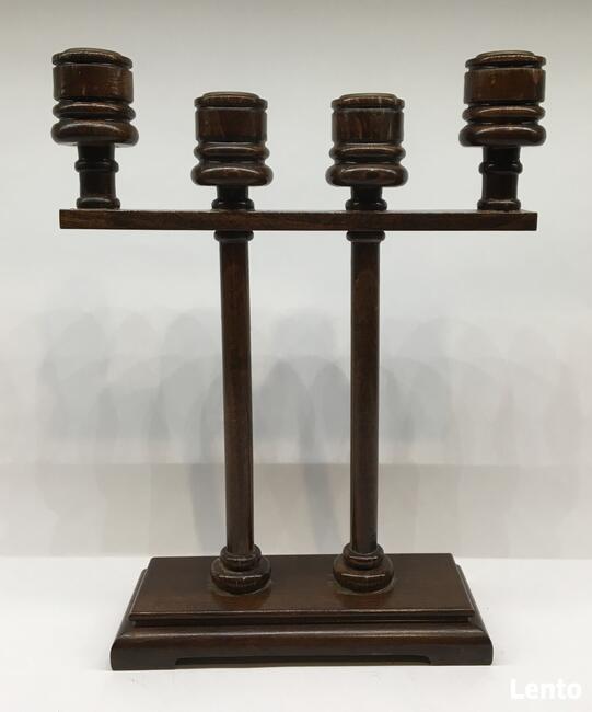 Stary drewniany świecznik lata 80