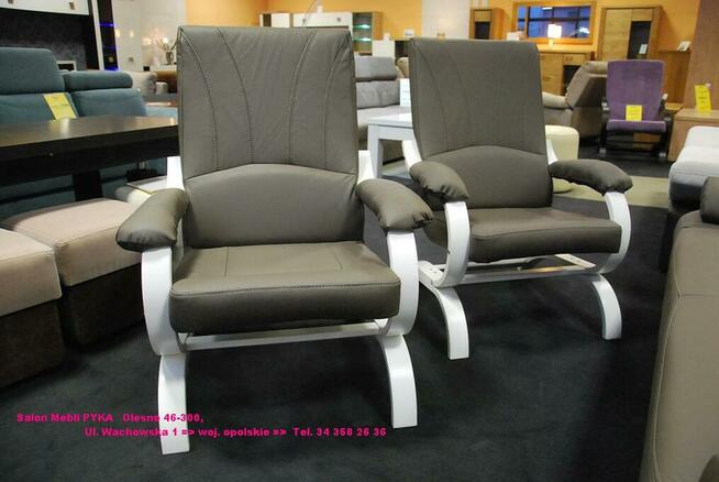 Nowy Fotel bujany GALICJA (Finka) - SKÓRA = Producent PYKA