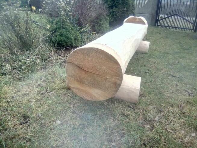 Ławka ogrodowa-ogniskowa z kłody