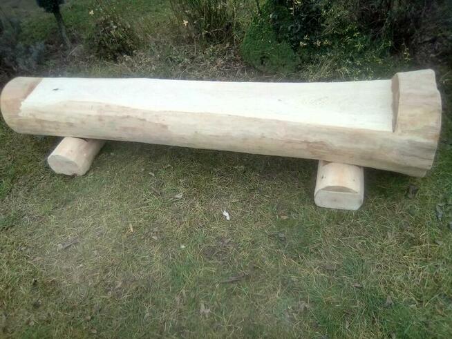 Ławka ogrodowa-ogniskowa z kłody