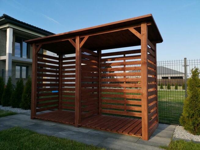 Drewutnia poszerzana 3,14 x 1,1m z dachem jednospadowym