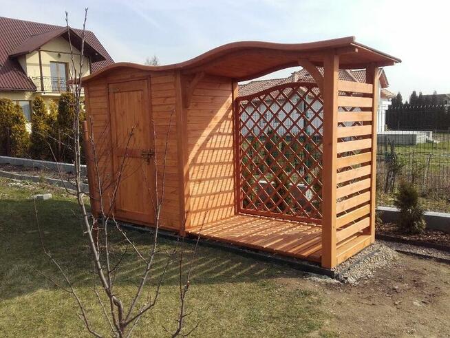 Drewutnia fala 1,9 x 1,1m + domek narzędziowy fala 2 x 1,1m