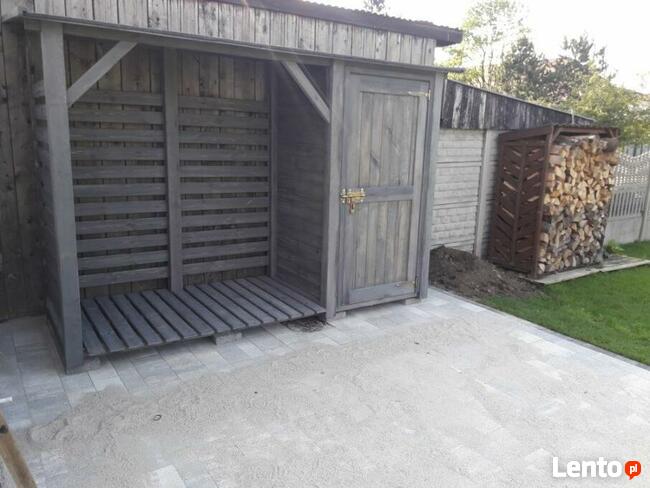 Drewutnia 2 x 1,1m + narzędziówka 1 x 1,1m dach jednospadow