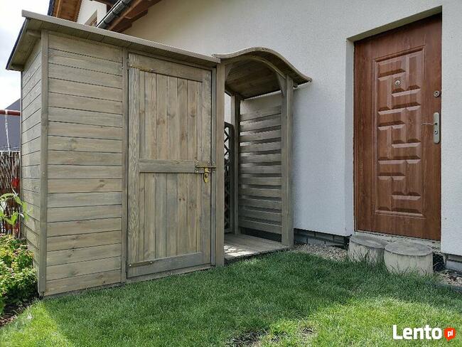 Drewutnia fala mała 1,1 x 1,1m + domek narzędziowy 1,5 x 1,1m