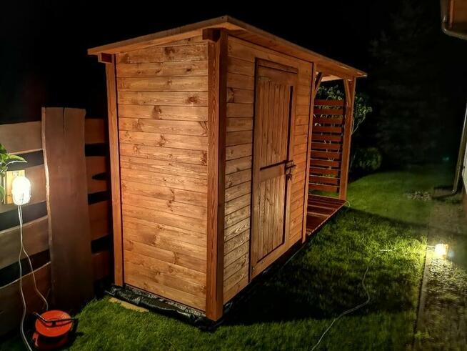 Drewutnia 2 x 1,1m + domek narzędziowy 2 x 1,1m dach prosty