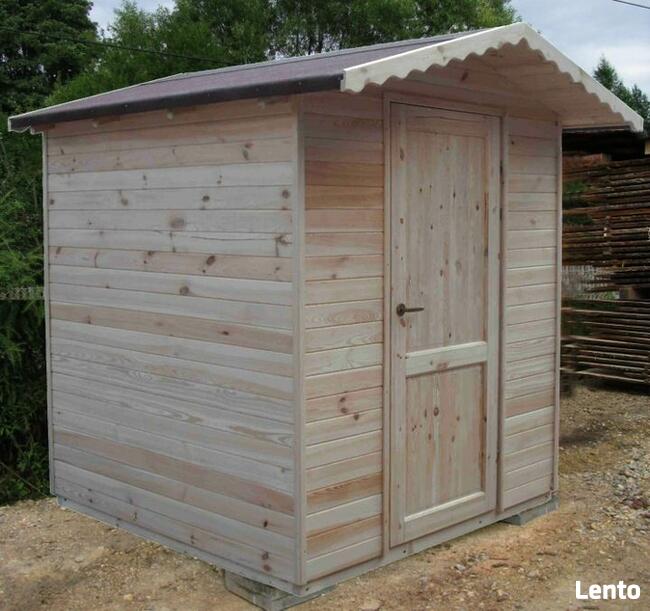 Domek narzędziowy 2 x 2m z dachem prostym dwuspadowym na boki