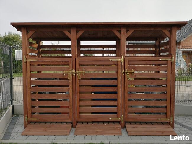 Zabudowa koszy, zadaszenie na kosze, segregacja odpadów