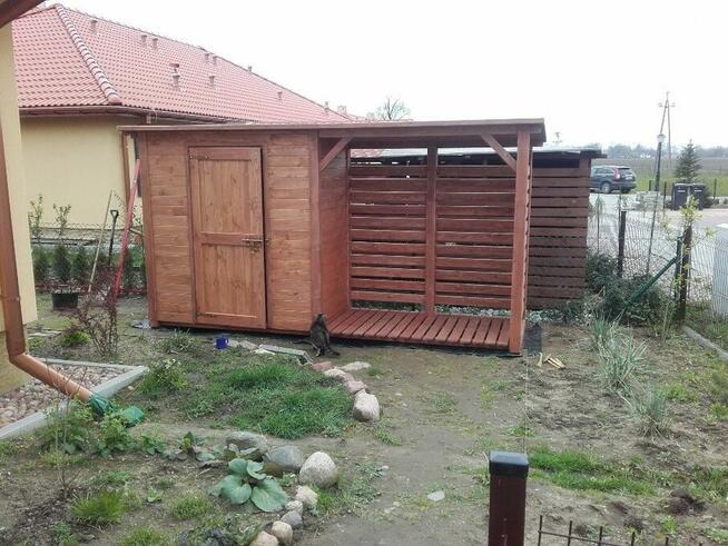 Drewutnia 2 x 1,1m + domek narzędziowy 2 x 1,1m dach prosty
