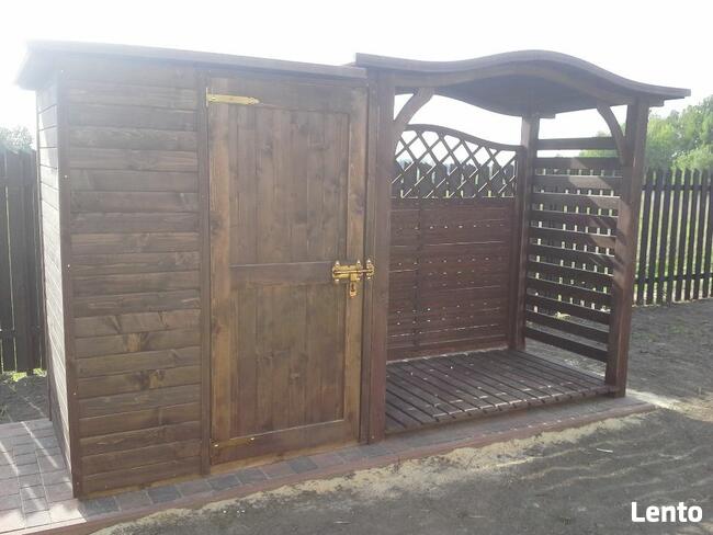 Drewutnia fala 2 x 1,1m + domek narzędziowy 1,5 x 1,1m