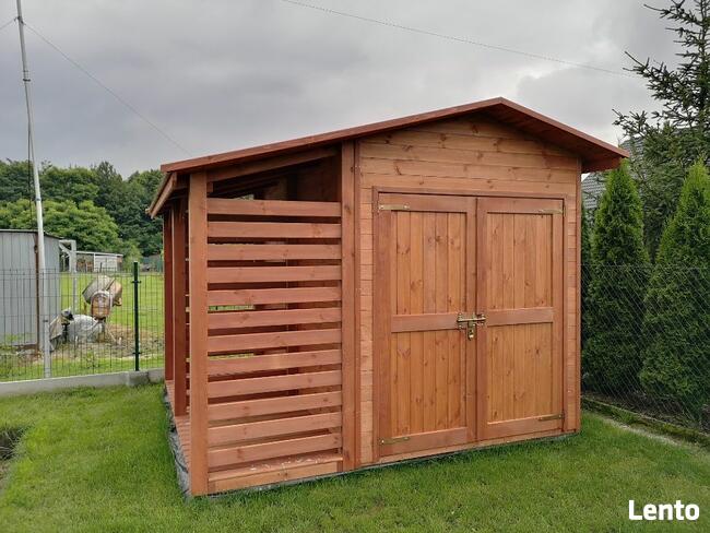Domek narzędziowy 2 x 3m + drewutnia 1,1 x 3m