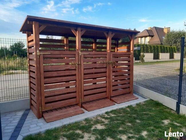 Zabudowa koszy, zadaszenie na kosze, segregacja odpadów