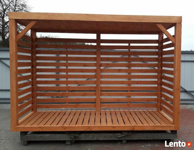 Drewutnia poszerzana 3,14 x 1,1m z dach w obrysie ścian