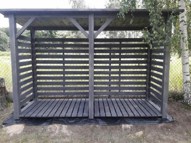 Drewutnia poszerzana 3,14 x 1,1m z dachem jednospadowym