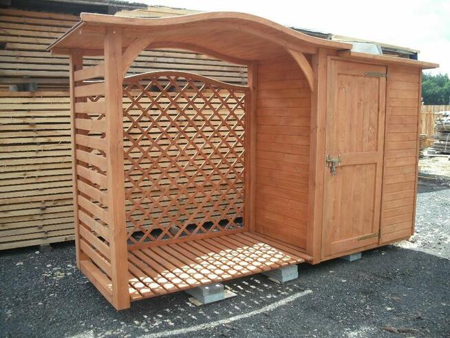 Drewutnia fala 2 x 1,1m + domek narzędziowy 1,5 x 1,1m