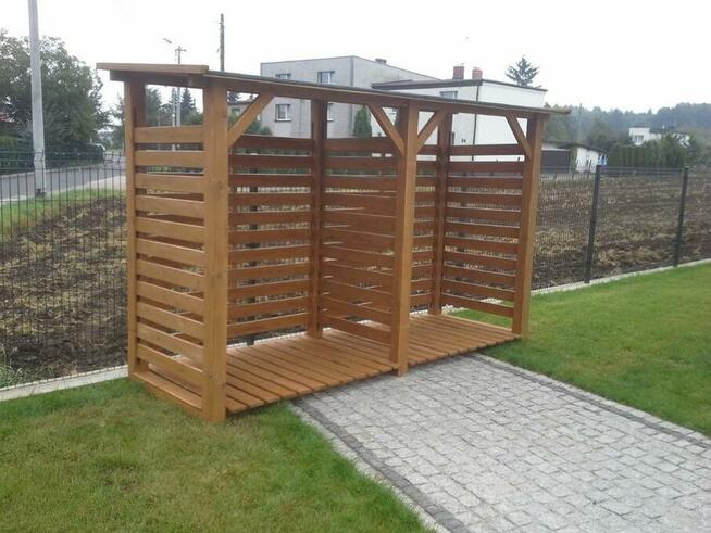 Drewutnia poszerzana 3,14 x 1,1m z dachem jednospadowym