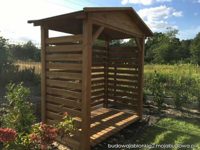 Drewutnia 2 x 1,1m dach prosty dwuspadowy na boki