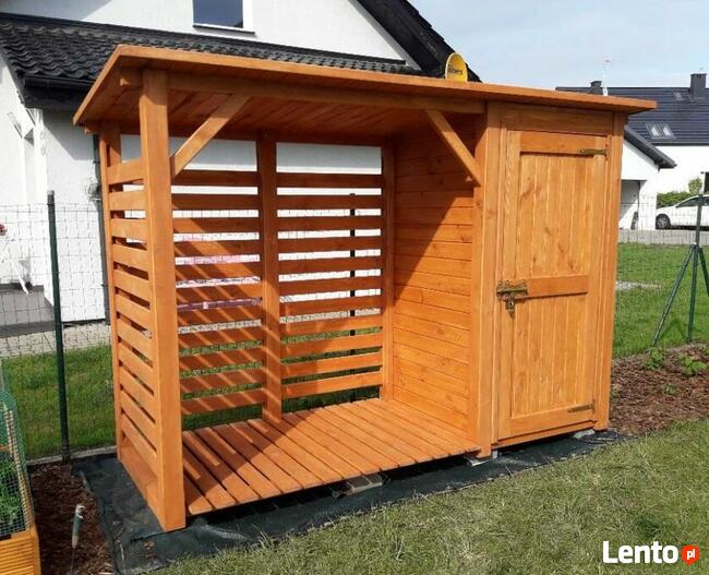 Drewutnia 2 x 1,1m + narzędziówka 1 x 1,1m dach jednospadow